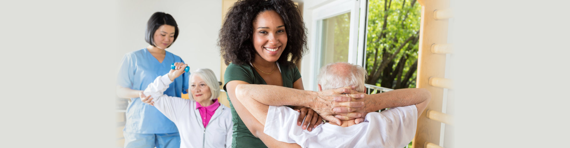 seniors with caretaker